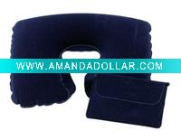 Wholesale flocked inflatable neck pillow for camping&travel