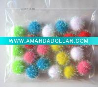Wholesale Value pack assorted colors glitter tinsel pompom