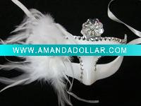 Wholesale party mask with feather
