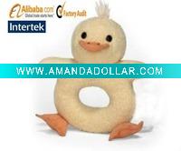 plush duck infant teether