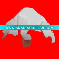 folded white paper bull toy