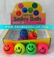 Flashing bouncing ball with smile face