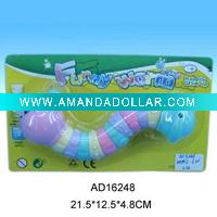 Plastic worm bell toy