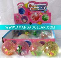 Flashing gliter bouncing ball fish