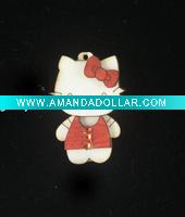 wooden toy doll wooden kity with rhistone decoration