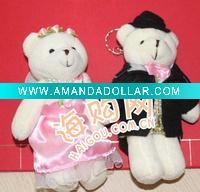 Wholesale wedding dress bear key chains/plush toys