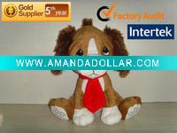 plush dog with bow tie