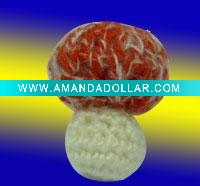 Wholesale little mushroom hand crocheted decoration toy