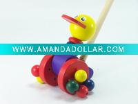Wholesale Wooden Little Duck Handcart Toy