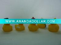 1 Inch vinyl bright yellow mini bath duck toy, 5 asst.