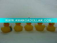 Wholesale 1 Inch vinyl bright yellow cute bath toy duck, 5 asst