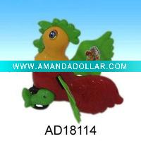 Plastic push rooster toy