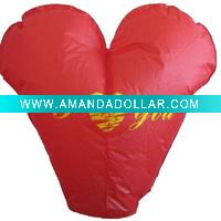 heart design sky lantern