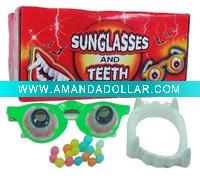 sunglass and teeth toy candy