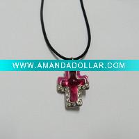 Wholesale Perfume cross necklace,fashion perfume necklace with glass stone