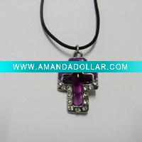 Wholesale Perfume cross necklace,fashion perfume necklace with glass stone