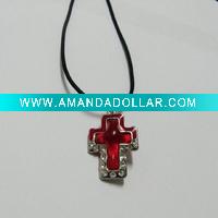 Wholesale Perfume cross necklace,fashion perfume necklace with glass stone