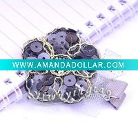 paillette flower hair clip