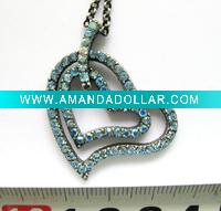 Wholesale Rhinestone Heart Necklace