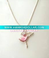 Beaded Necklace with Charm Pendant