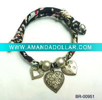 Wholesale fabric charm bracelet