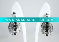 Wholesale Round Alloy Stamping with Stone Stick Earring Jewelry Earring Ladies Jewelry Accessories Earring