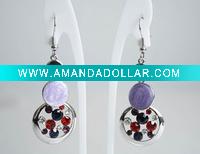 Wholesale Long Metal Stone Cat Eye Drop Earring Jewelry Earring Ladies Jewelry Accessories Earring