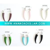 Wholesale horned enamel stud earrings/young ladies jewelry