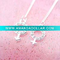 Wholesale Shining Silver Crystal Earring