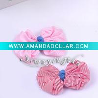 lady pink bow hair clip