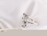 Wholesale Double Flowers Ring,Ladies Fashion Jewelry,elegant shape crystal alloy ring