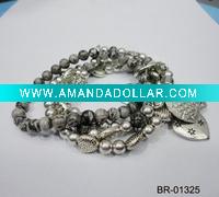 Wholesale natural stone heart pendant bracelet