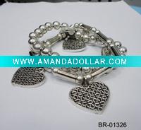 Wholesale handmade alloy heart charm bracelet