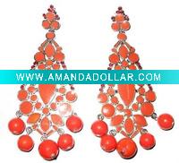 Wholesale Fashion alloy earring with rhinestone beads