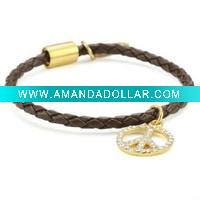 Wholesale Fashion Lady PU Braided Bracelets