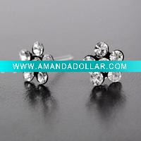 Wholesale Crystal Flower Stud Earring