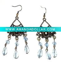 Fashion alloy earring with crystal