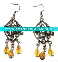 Wholesale Fashion alloy earring with diamond