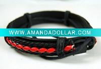 Wholesale Lady Bracelet/Pu leather bracelet/webbing bracelet/weave bracelet/fashion bracelet/latest bracelet