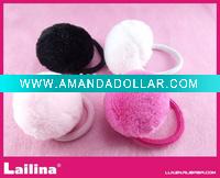 Plush fur ball hair ring