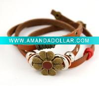 Wholesale Lady Bracelet/Pu leather bracelet/webbing bracelet/weave bracelet/fashion bracelet/latest bracelet