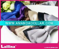 Two satin bow hair clips