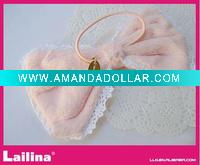 Pink lace princess home headband