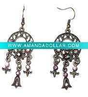 Wholesale Fashion alloy earring with diamond