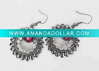 Fashion alloy earring with diamond