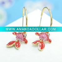 Fashion diamond &dripping oil earring