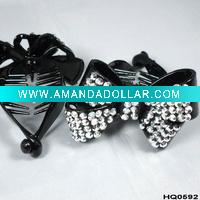 Wholesale Bow tie plastic banana clip,fashion hair acceaaories