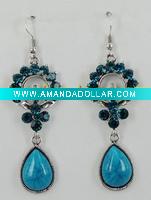 Wholesale Fashion turquoise &diamond earring