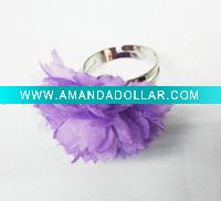 Fabric flower finger ring