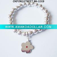 Wholesale Charm beaded bracelet with plum pendent